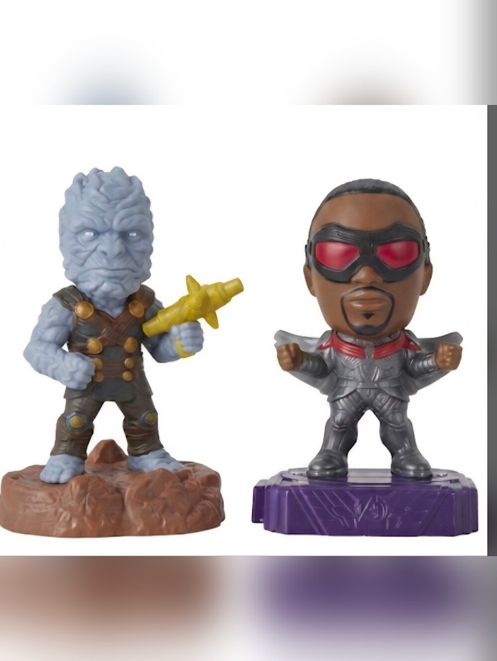 2x Marvel McDonald’s Happy Meal Toys Set Falcon 2020 Thor Korg 2022 Lot Figures